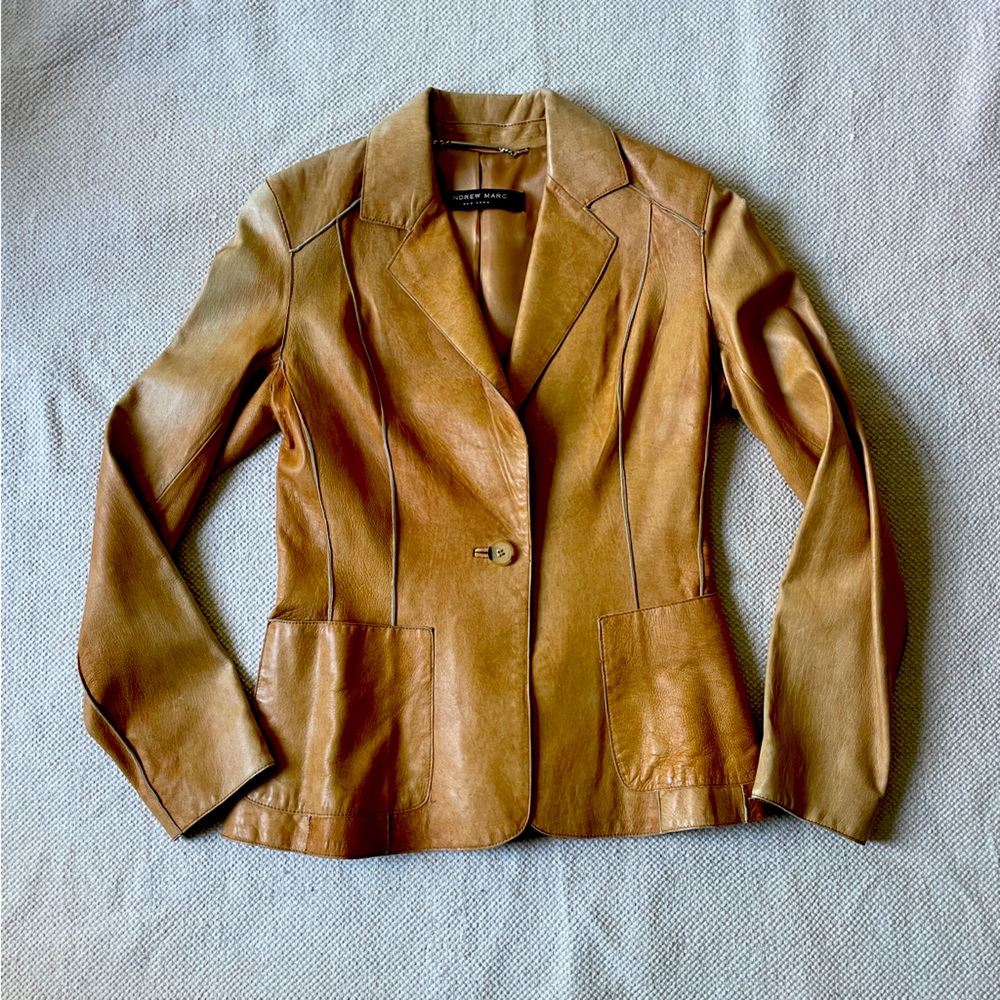 Vintage Andrew Marc New York designer Leather jacket
